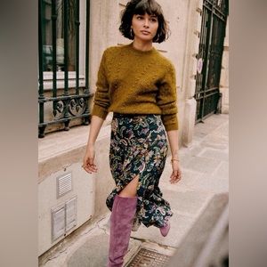 Sézane Tammie Skirt - Navy Arabesque size FR 36